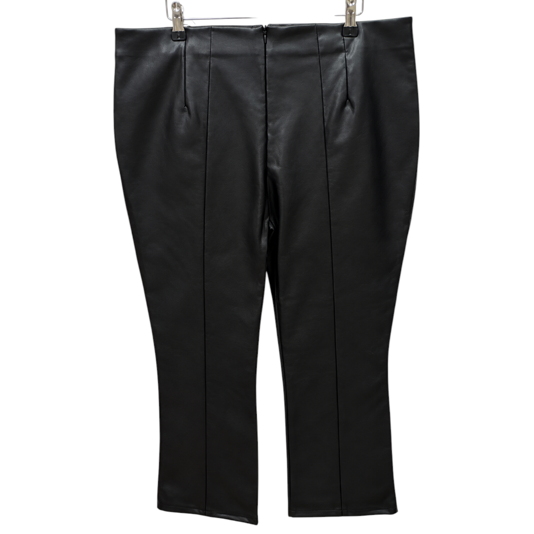 Back view — French Connection Blackout Claudia PU Stretch Trousers – UK 18.