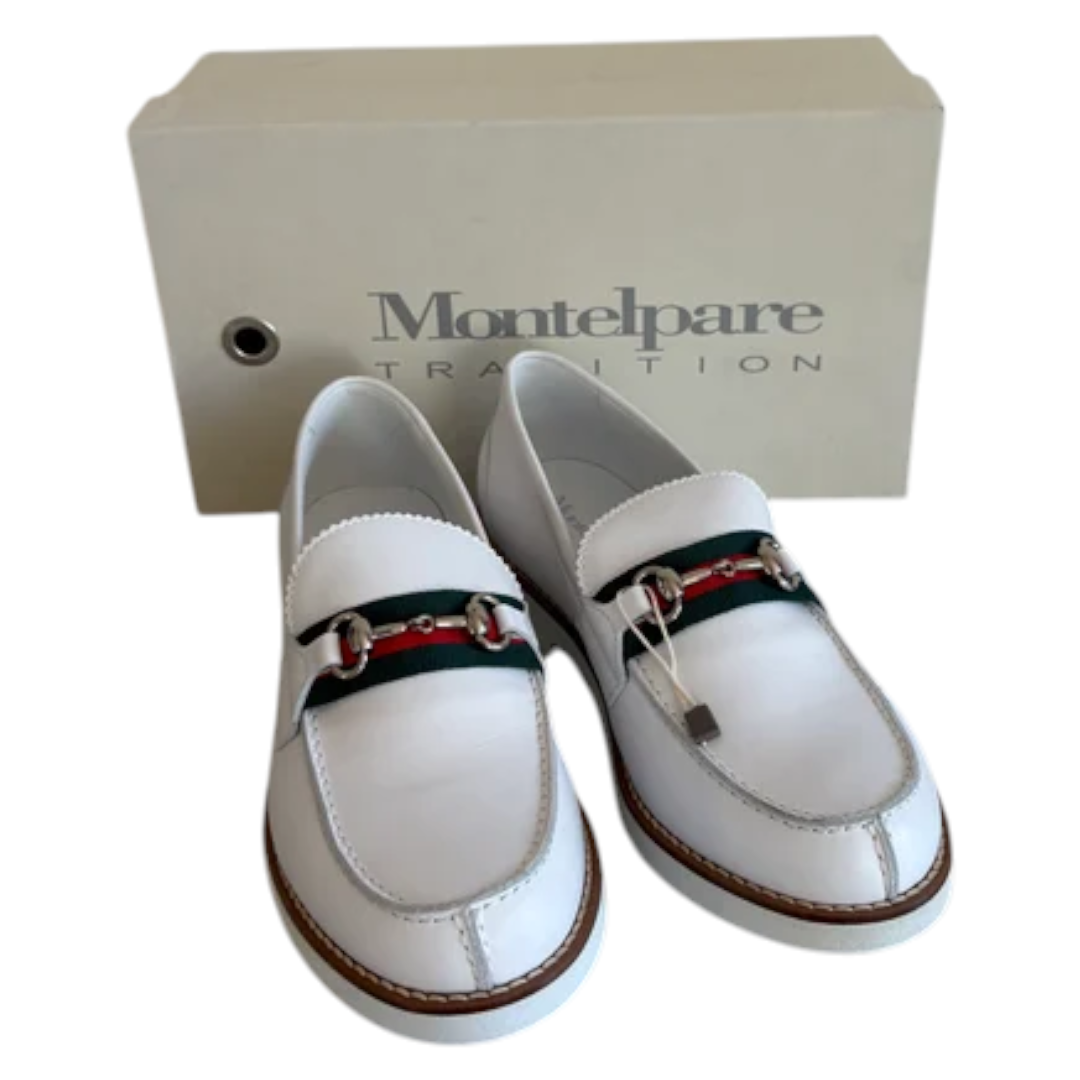 Montelpare Tradition White Leather Horsebit Loafers – product image 3 of 5