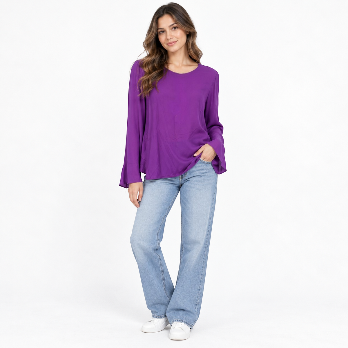 1 ONE Purple Long-Sleeve Blouse – IT 40 — photo 1
