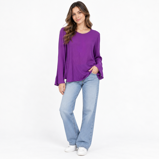 1 ONE Purple Long-Sleeve Blouse – IT 40 — photo 1