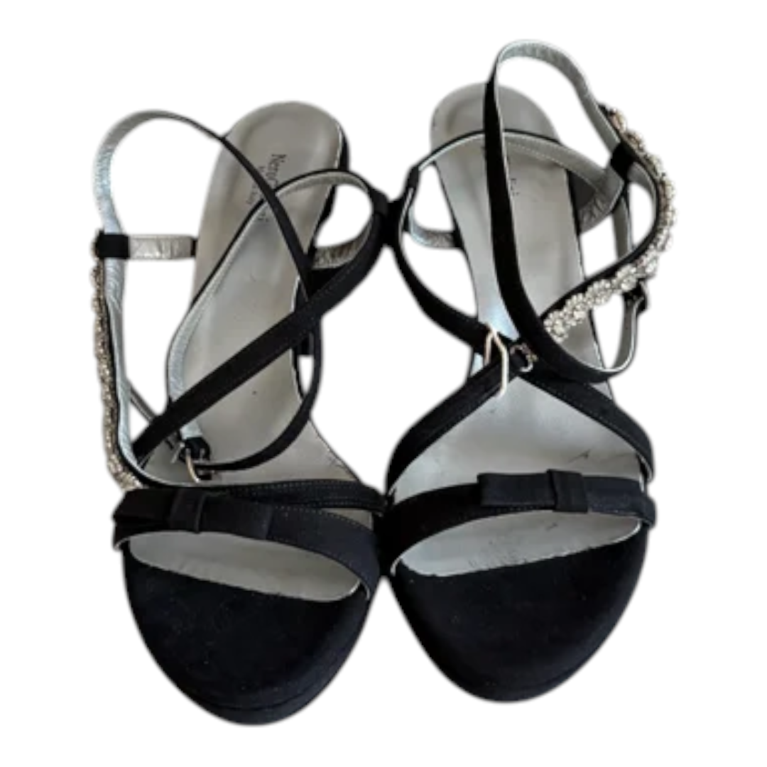NeroGiardini Black and Silver Embellished Heeled Sandals – product image 4 of 6