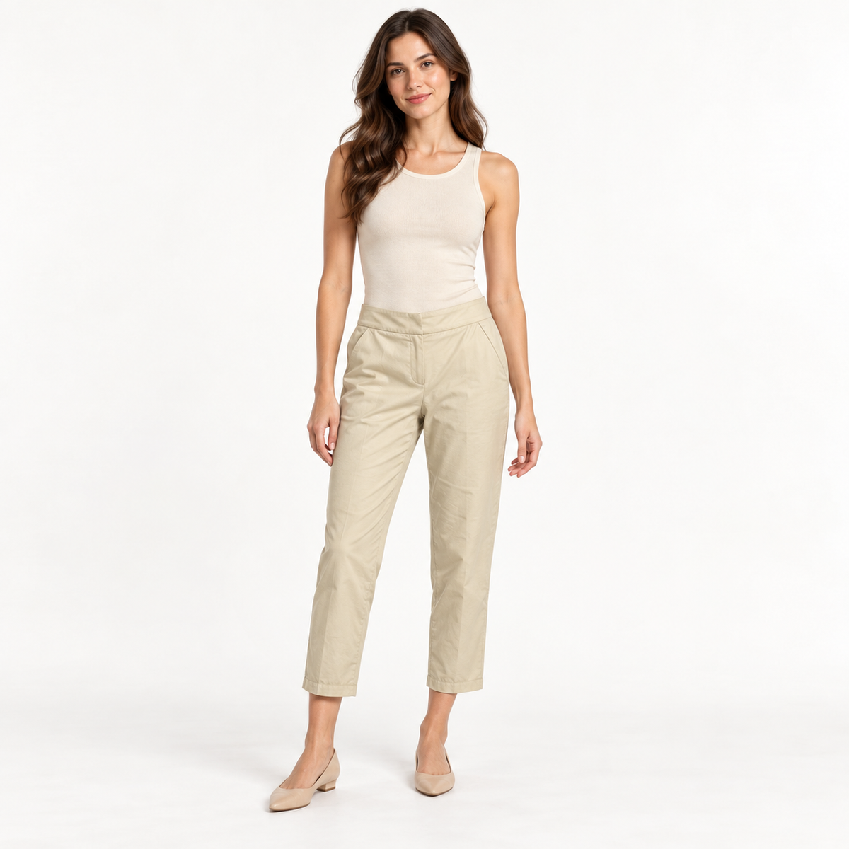 Twinset Milano Avorio Ivory Cropped Trousers – IT 40 — photo 1