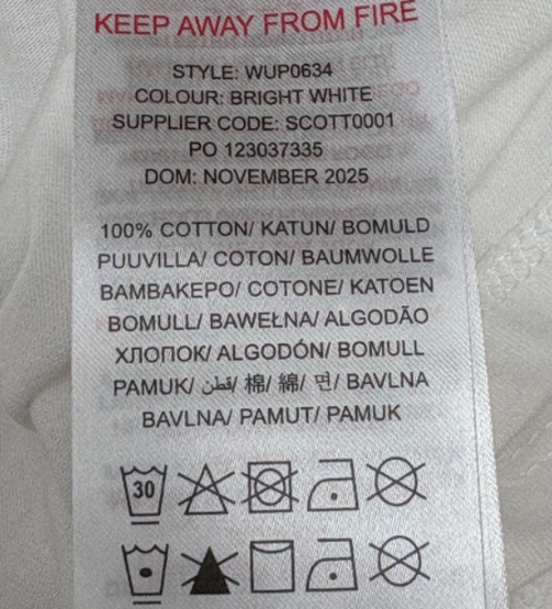 Fabric composition and care label — U.S. Polo Assn. Red Orange Cotton T-Shirt – UK 10.