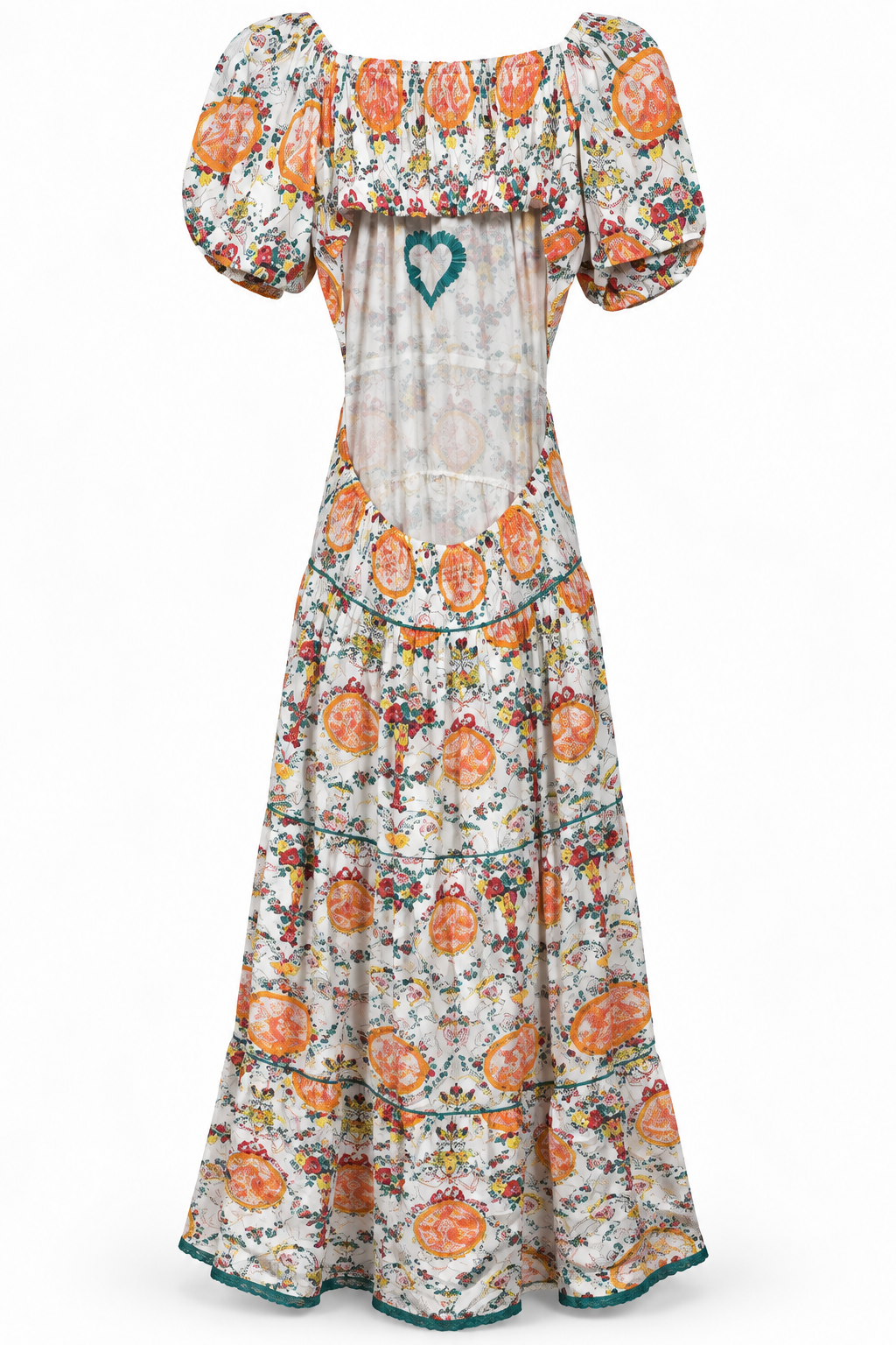Barok multicolour embellished maxi dress – open-back detail