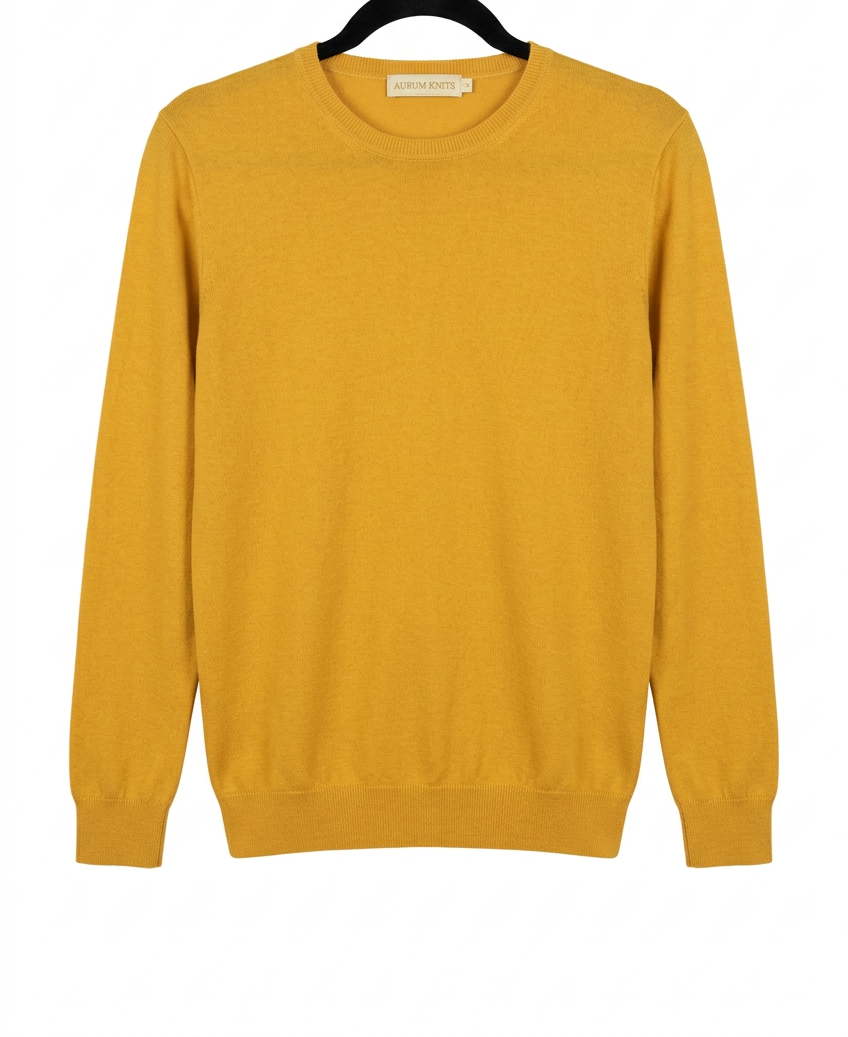 Cruciani Mustard Yellow Cotton Crew-Neck Jumper – IT 46 — photo 3