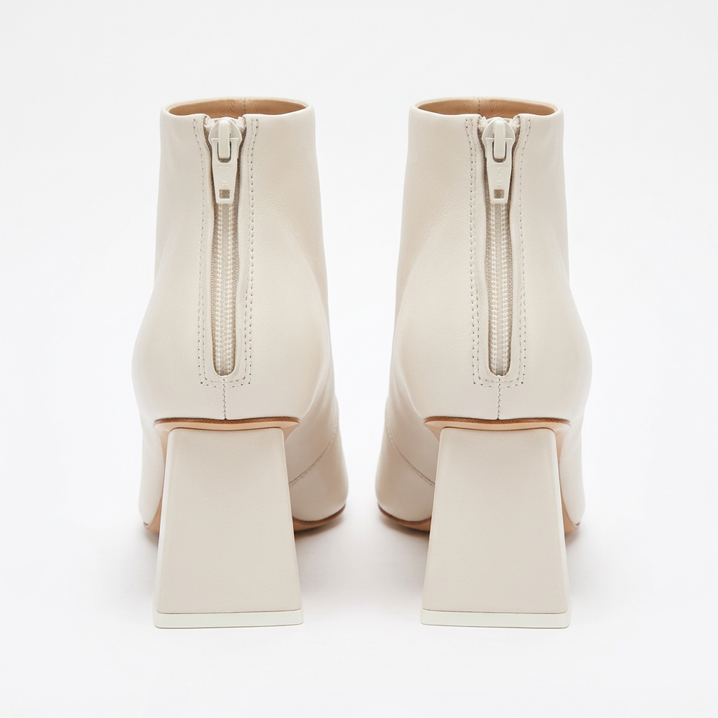 Malloni White Ruched Pointed-Toe Ankle Boots – EU 40 – product image 4