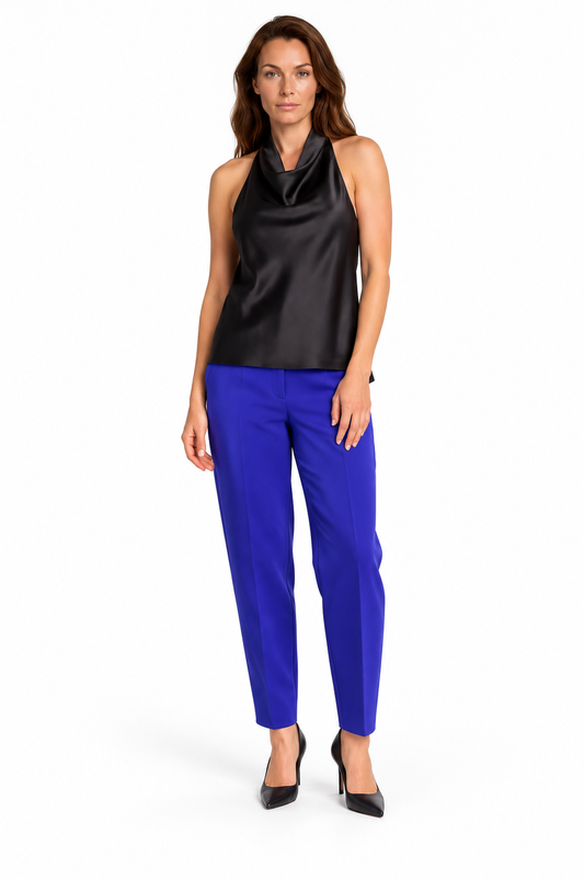 French Connection Cobalt Violet Whisper trousers with relaxed tapered fit