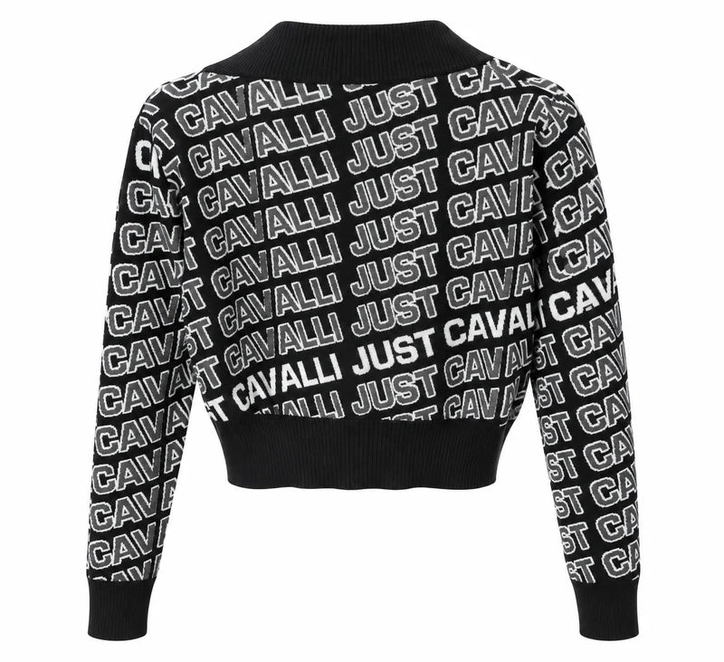 Just Cavalli Black & White Logo Jacquard Knit Jumper UK 10/12 – product image 4 of 6