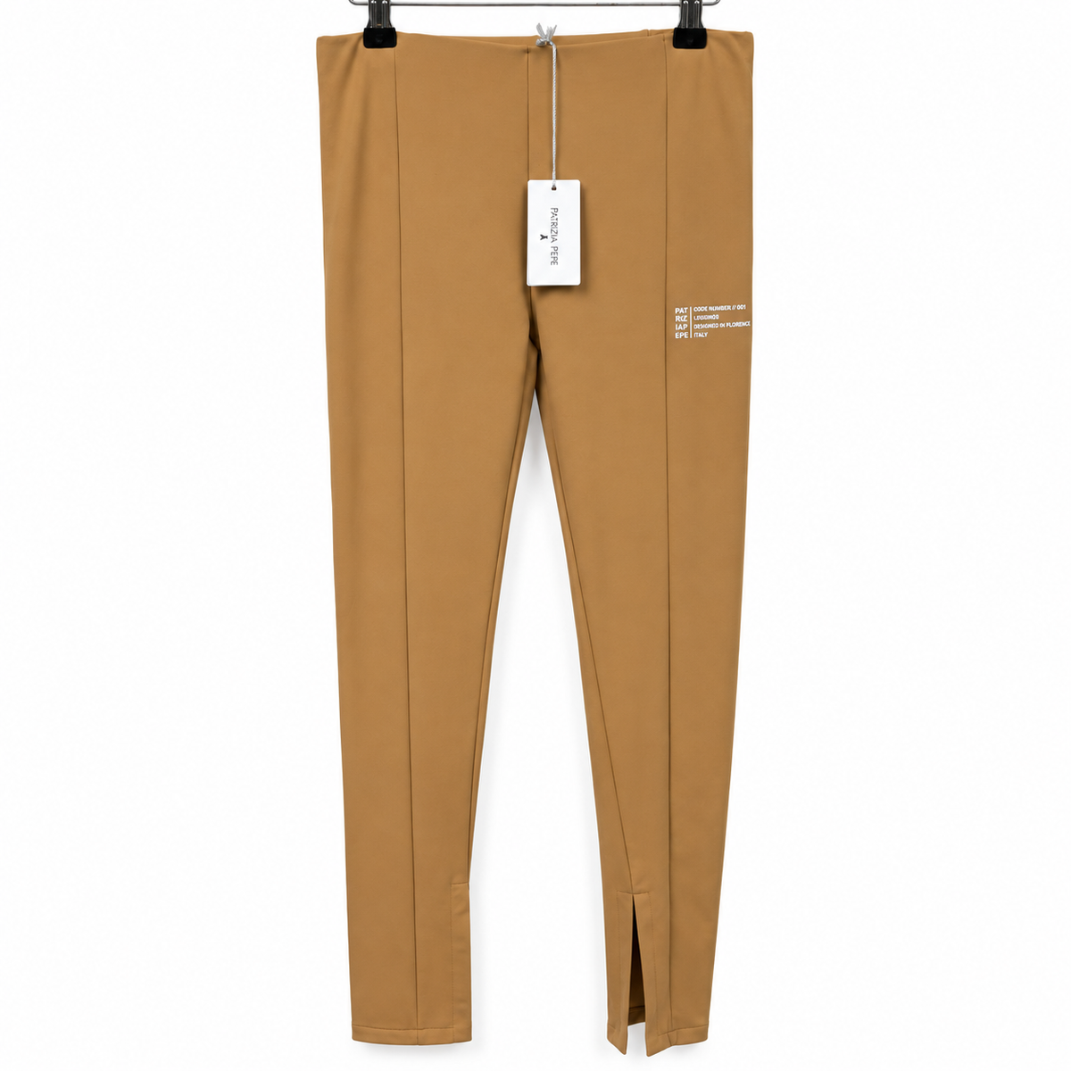 Front view — Patrizia Pepe Cookie Beige Leggings with Ankle Splits – II.