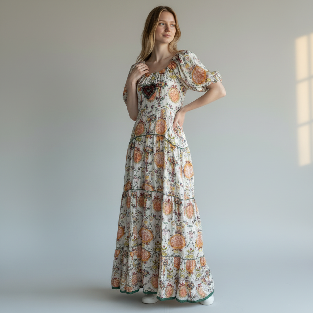 Barok multicolour embellished maxi dress