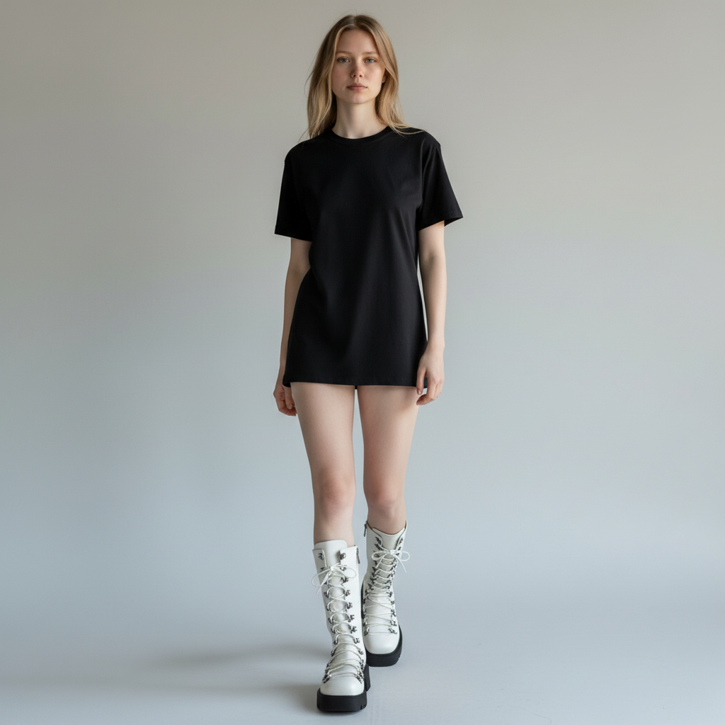 TOSCABLU Studio Latte Chunky Lace-Up Boots – UK 4 shown on a model.