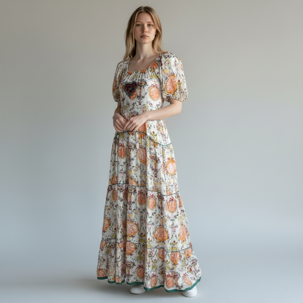 Barok multicolour embellished maxi dress