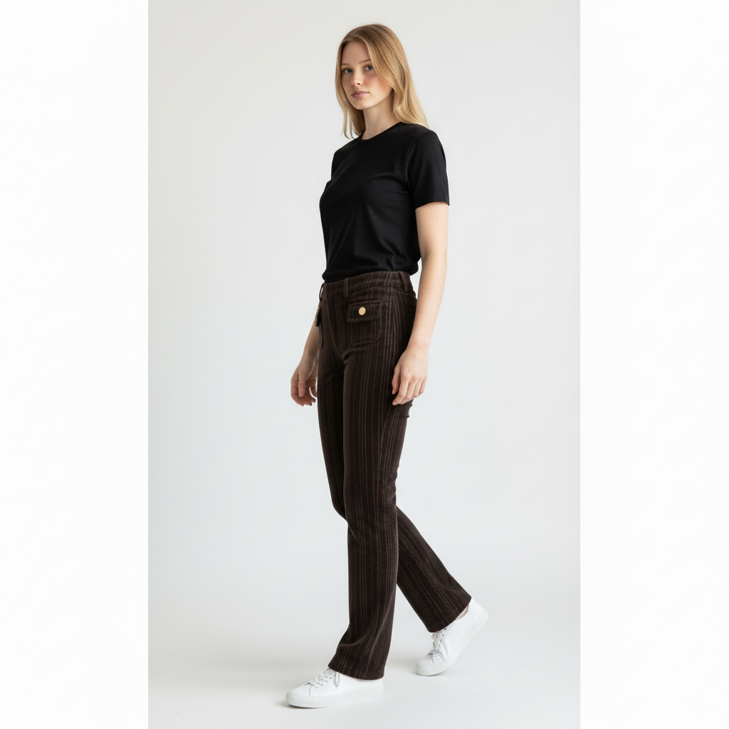 Dolce & Gabbana Dark Brown Textured Stripe Trousers – IT 38 — photo 2