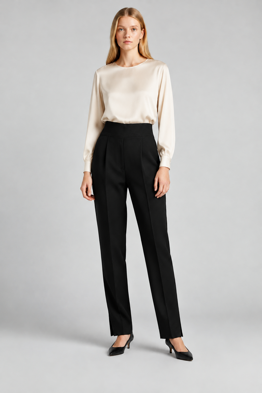BITE Studios Black Tailored Trousers – UK 10 shown on a model.