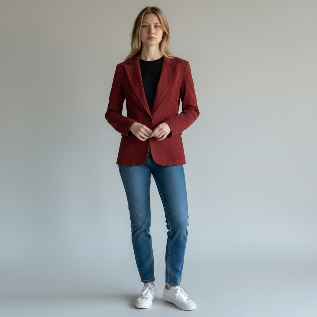AFG’ 1972 Cherry Red Suede Leather Blazer IT 44 – product image 1