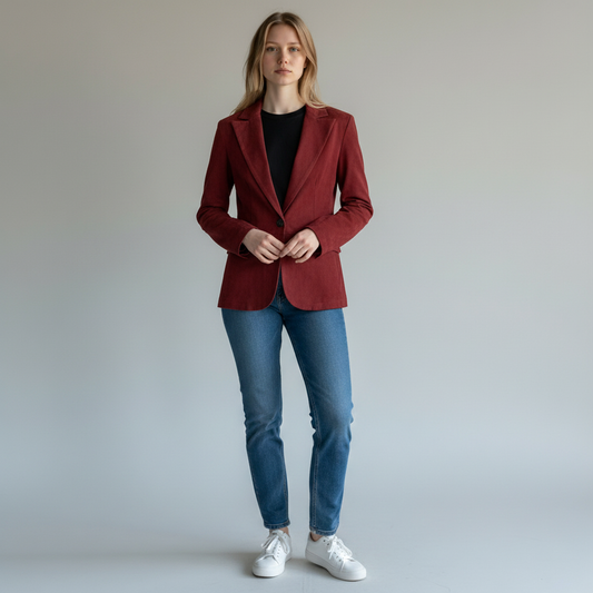 AFG’ 1972 Cherry Red Suede Leather Blazer IT 44 – product image 1