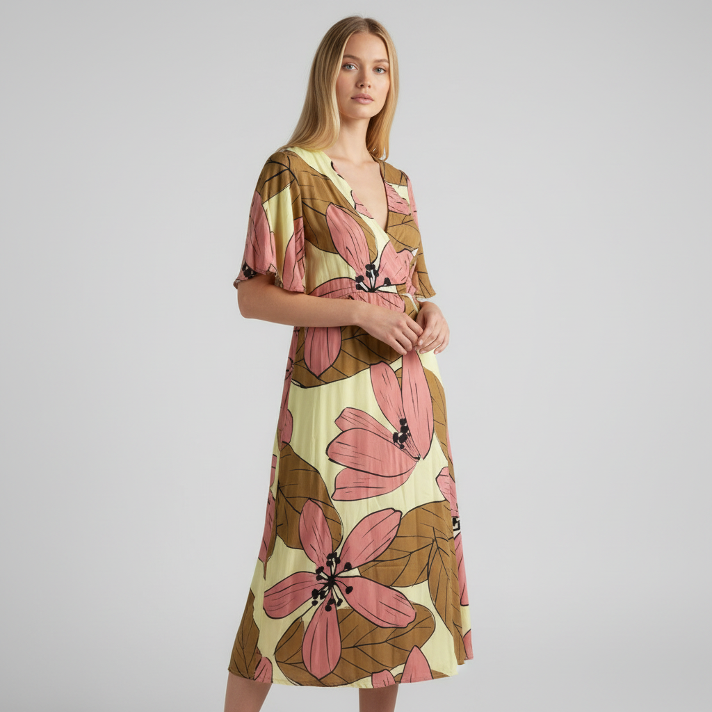 JUCCA Multicolour Floral Print V-Neck Dress – IT 38 — photo 1