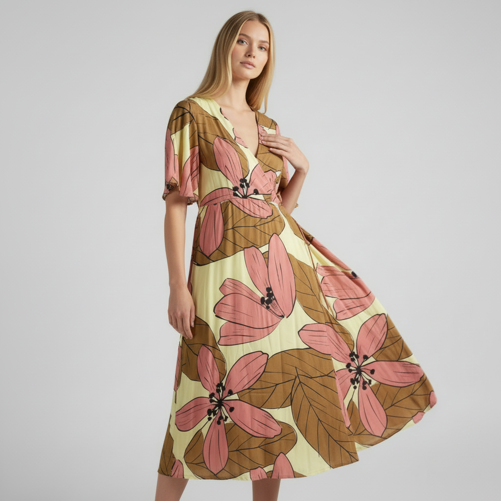 JUCCA Multicolour Floral Print V-Neck Dress – IT 38 — photo 2