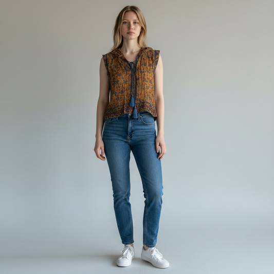 Dsquared2 Multicolour Paisley-Print Silk Sleeveless Blouse – IT 38 — photo 1