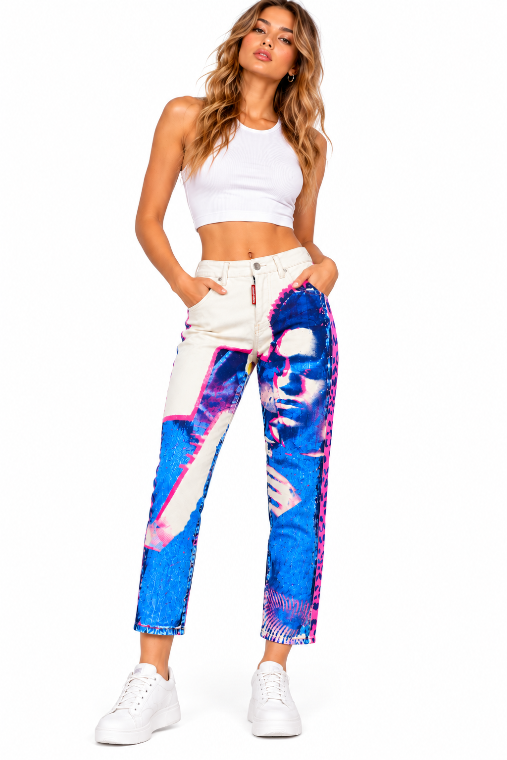 Dsquared2 Runway Straight Cropped Multicolour Jeans – labelled IT 38; swing tag 36 — photo 6