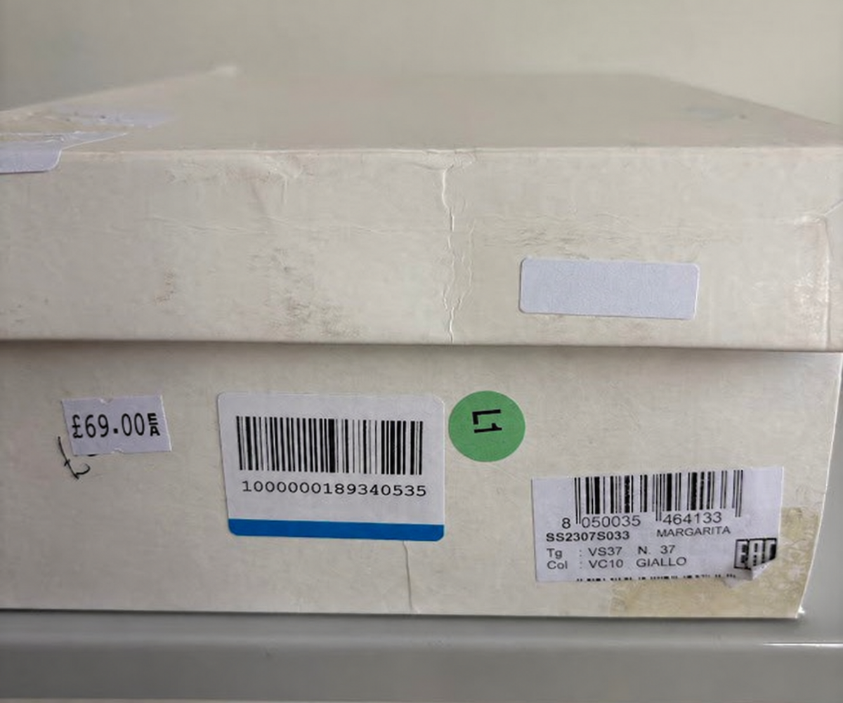 Tosca Blu Margarita original box, £69 selling price, EU37; handwritten UK size removed